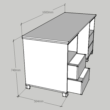 Make a hutch desk for a child's bedroom