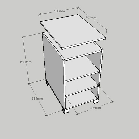 Make a hutch desk for a child's bedroom