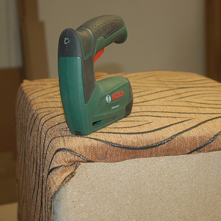 bosch tacker staple gun to make upholstered ottoman