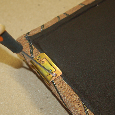 Upholstered ottoman hinges