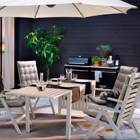 shady cool outdoor patio or deck area