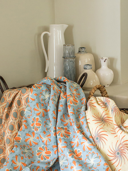 Colourful fabrics made of hemp