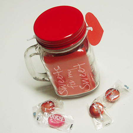 Engrave a 'Sweets for my Sweet' jar for Valentine's Day