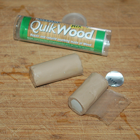 alcolin quikwood epoxy putty to repair wood damage