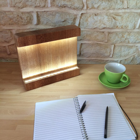meranti hardwood block desk lamp using wood