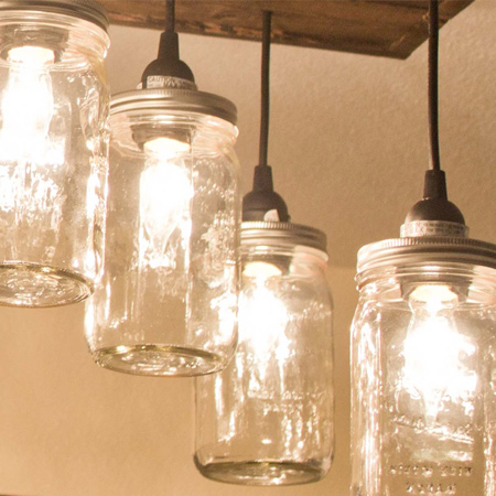 reclaimed wood mason jar chandelier