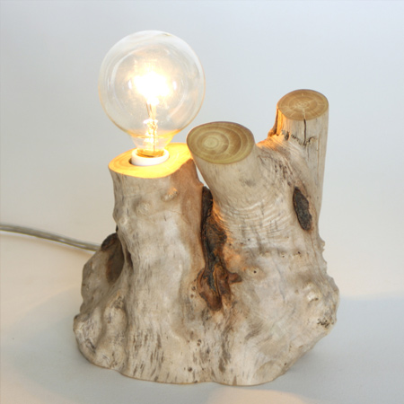 wood lamp A novel way to use branches and stumps left behind after trimming large trees