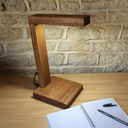 meranti hardwood wooden desk lamp