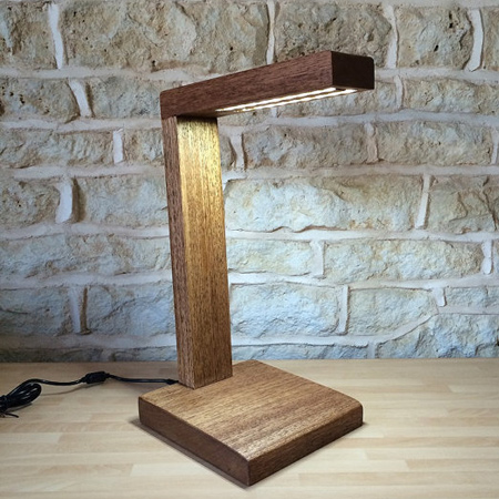 hardwood wooden desk lamp