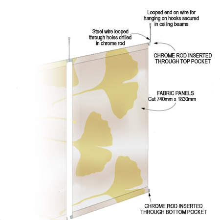 Make a fabric room divider 