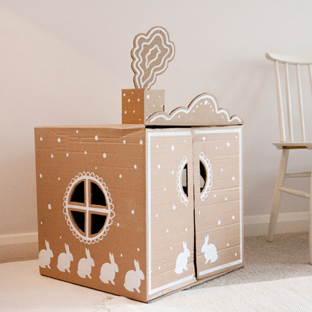  Let them decorate their own cardboard playhouses with fabric, paper or paint.