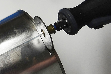 Pop on a cutting disk and you can pretty much cut anything. I love to recycle food cans, and being able to use my Dremel tools makes recycling  projects easy.