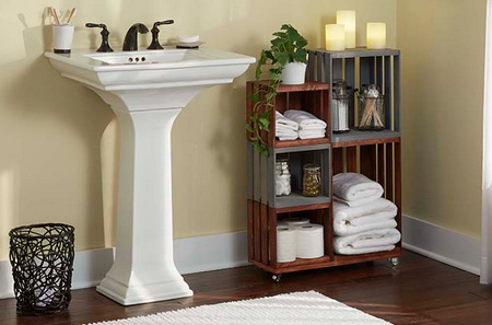 Easy rolling bathroom storage