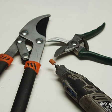 Have some steel wool handy to rub down afterwards and then use a Dremel MultiTool and grinding stone to sharpen the cutting edges.