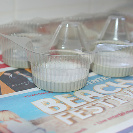 Concrete cupcake planters