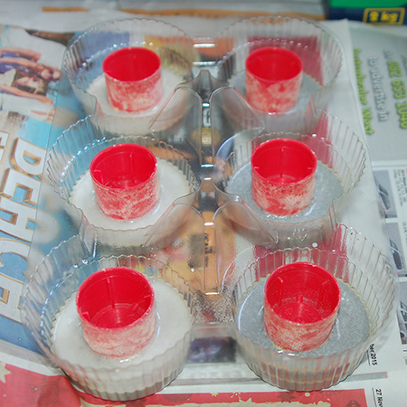 Concrete cupcake planters