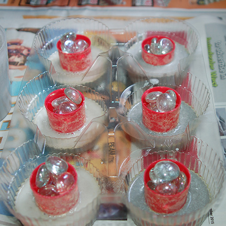 Concrete cupcake planters