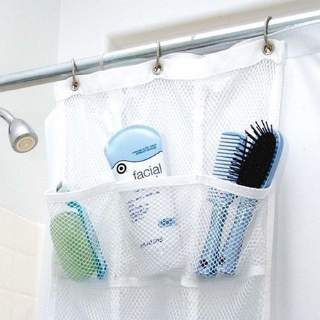 If you don't have a shower curtain you can use an extendable rod