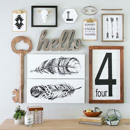 Wood is so easy to work with and you can use offcuts or buy pine at your local Builders to make your own wooden wall decor.