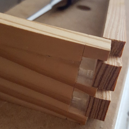 5. Test fit the joints before gluing the corners together. Any larger gaps can be filled with scraps of wood left over from cutting the joints and glued in place. 