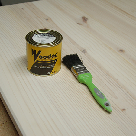 To ensure the table is protected, I applied 3 coats of Woodoc 5 Polywax matt sealer. I don't want a gloss finish on the table and the matt is more natural once dry. Follow the instructions on the can for proper application. 