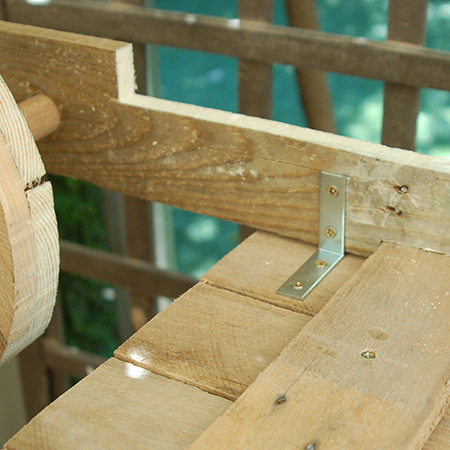 Reclaimed pallet wheelbarrow for plants or veggies