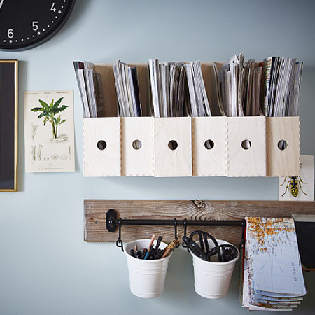 Making sure you have plenty of storage will keep your work space uncluttered and organised
