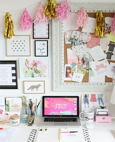 beautiful home office ideas - walls for organisation