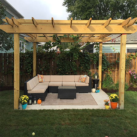 If you get cracking now, there's still time to build a pergola for outdoor entertaining. Plant a fast growing creeper and you will soon have a shady spot to sit and relax. 