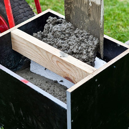 oncrete and wood garden bench