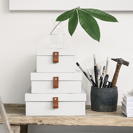Don't toss out those shoeboxes, use them to make attractive storage boxes for your home office or craft room.