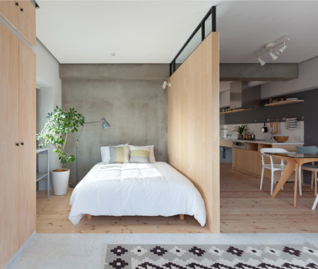 Veneered plywood is an affordable material to use for the partitions