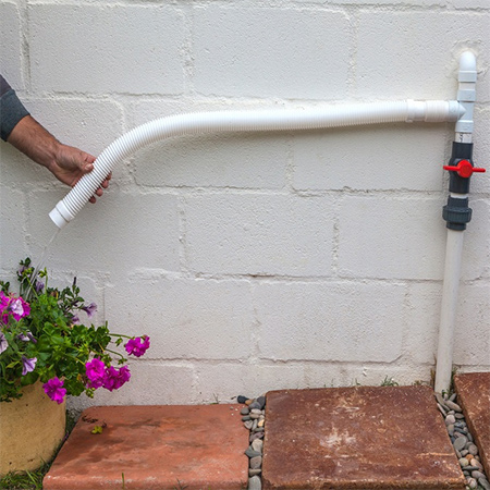 With the drought in Gauteng and surrounding areas, why waste grey water from your home when you can use it to water your garden? Connect a section of pool pipe to a downpipe to re-direct grey water to your garden.