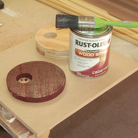 use a paintbrush to apply the stain