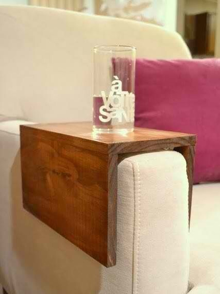 Protect your furniture with a timber or board cup holder. Glue, or use a pocket hole jig, to fasten the side panels to the top panel. Finish off with clear or tinted Woodoc 5 or 10 interior sealer