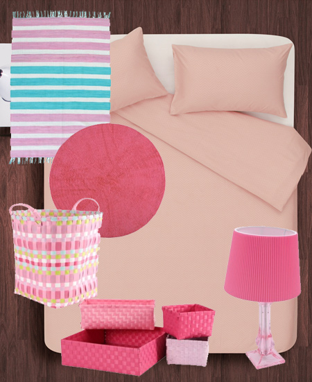 Pale pinks, light grey and barely nude... these hues combine to create a bedroom that is calm and soothing with just the right amount of colour.