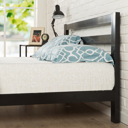 steel frame bed and headboard