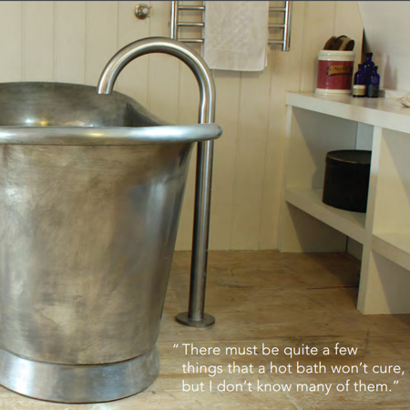 Today's bathroom is more about an elegant lifestyle, and with copper or brass bathtubs there is more than meets the eye. Consider that pure copper tubs require little maintenance since copper only requires a rinse and dry after use. Copper also eliminates bacteria, as the bacteria cannot survive on the surface of copper.