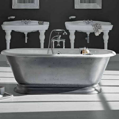 Luxurious copper, brass, cast iron and mosaic baths