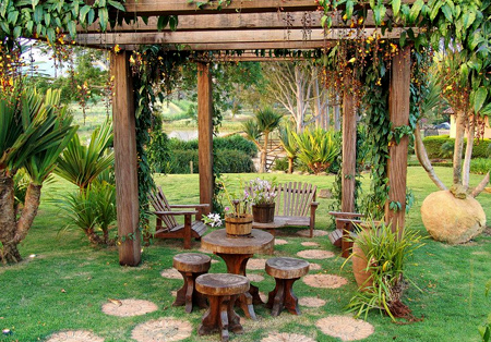 building a wooden pergola