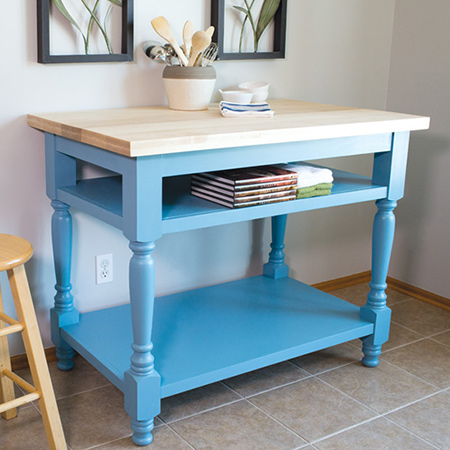 This freestanding island offers both and is easy to build