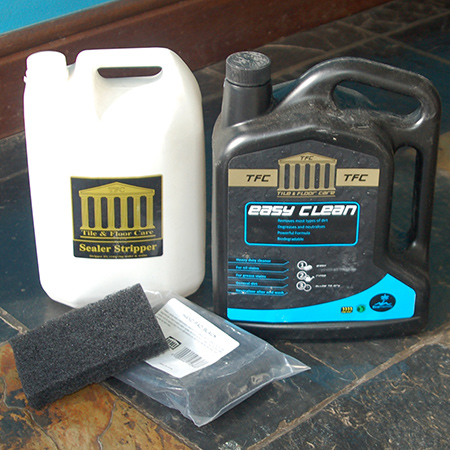 Strip and seal natural stone floors