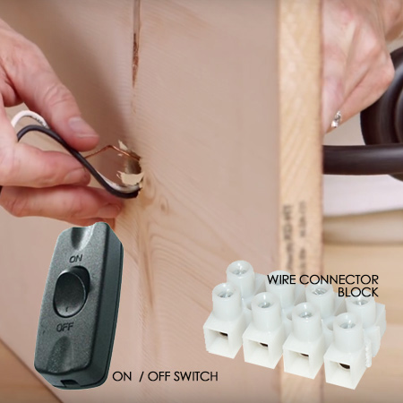 Wall mounted bedside light and table