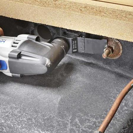 Easily remove badly corroded nuts, bolts and stripped screws by cutting straight through these to remove them