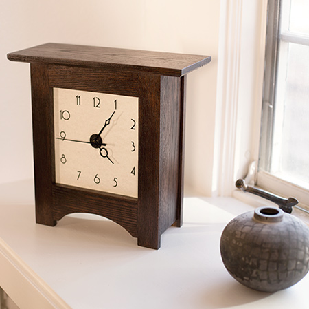 Show off your woodworking skills with this surprisingly simple mantel clock. 