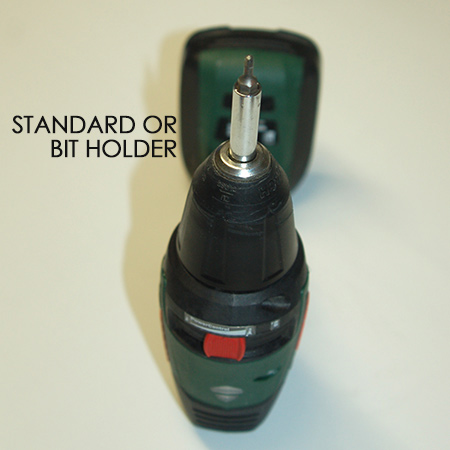 Using a Standard Bit Holder allows you to change screwdriver bits easily and quickly. When you are working with different screws, being able to change screwdriver bits easily makes any project a breeze. Nowadays when you buy screws, you can end up with a variety of different square or Pozi screw heads, and a standard bit holder allows you to swap bits quicklyy.