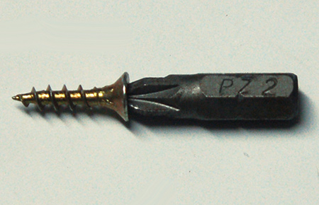 GOOD TO KNOW: The most common screwdriver bit for most Pozi (star-like) screws is a PZ2. If you're not sure which bit to use for which screw, see how the bits sits in the head of the screws you are using. It should be a snug fit.