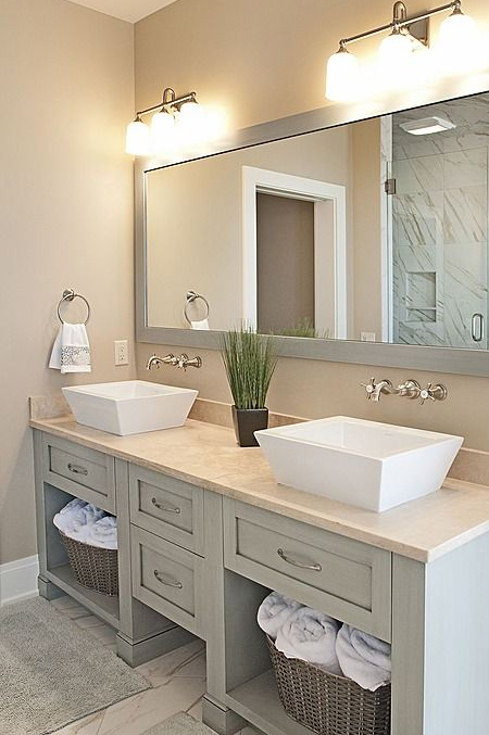HOME-DZINE | Bathroom Ideas - The right lighting can make a bathroom shine. If you only have a central, ceiling fitting in the bathroom, look at installing scones and wall-mounted lights above or around a vanity. Choose stylish fittings that complement the design of a bathroom, but also flood the room with light. 