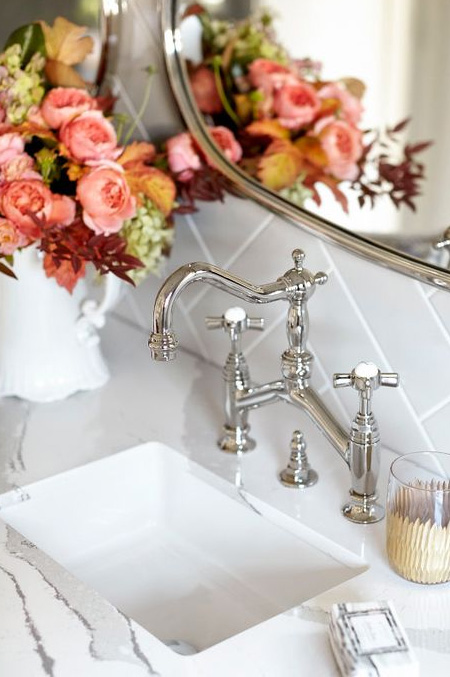 HOME-DZINE | Bathroom Renovation - It's easy to add style to a bathroom simply by replacing taps and fittings. And replacing taps is easy these days with the braided fittings that they are supplied with. Shop around for stylish fittings that will add glamour to a bathroom. 