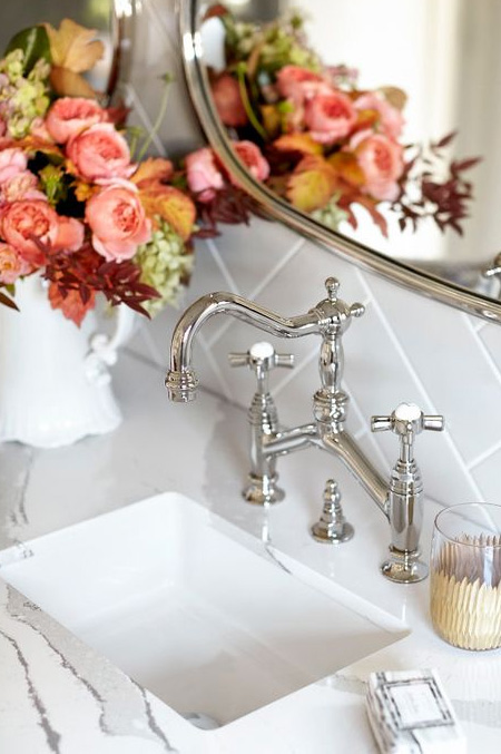 HOME-DZINE | Bathroom Renovation - It's easy to add style to a bathroom simply by replacing taps and fittings. And replacing taps is easy these days with the braided fittings that they are supplied with. Shop around for stylish fittings that will add glamour to a bathroom.